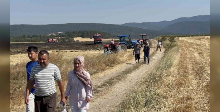 Bolu'da çiftçi yangına müdahale etti: 5 dekarlık alan zarar gördü