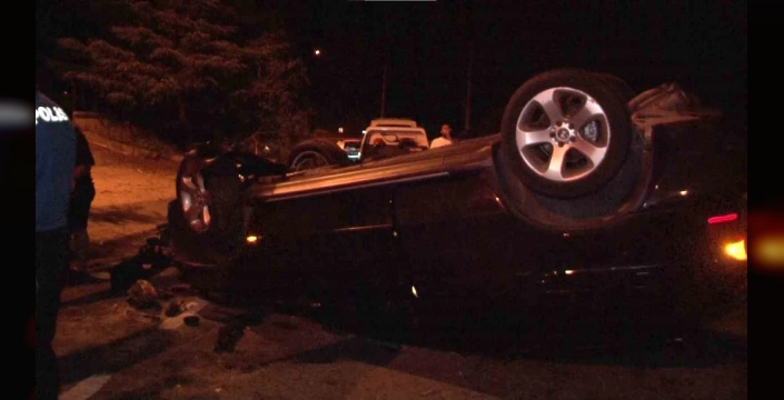 Beykoz'da korkutan kaza: Cip takla attı, 4 kişi yara almadan kurtuldu