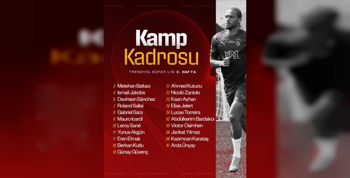 Galatasaray'ın Kayserispor kamp kadrosu açıklandı: Barış Alper ve Lemina yok