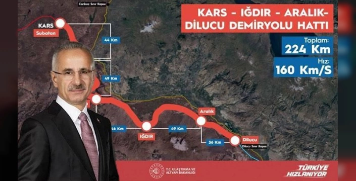 Uraloğlu açıkladı: Kars-Iğdır-Aralık-Dilucu Demir Yolu Hattı'nın temeli yarın atılıyor