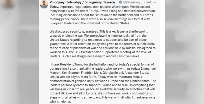 Zelenskiy: Güvenlik garantileri, savaşın sonu için kilit bir mesele