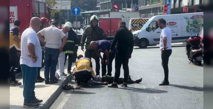 Beyoğlu'nda motosiklet kazası: Sürücü yağ nedeniyle düştü