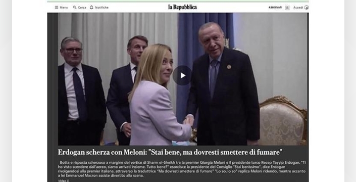 Erdoğan'ın Meloni'ye sigara tavsiyesi: '13 yıl önce bırakıp tekrar başlamış'