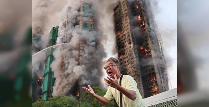 Hong Kong'da dev yangın faciası: Dört can kaybı, mahsur kalanlar panik içinde!