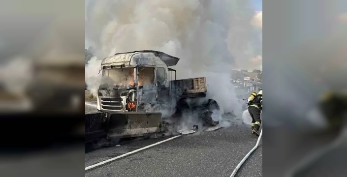 Muğla-Aydın karayolu'nda tır yangını: Olayda yaralanan yok