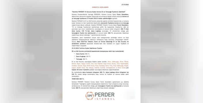 Şok fiyat sabitleme! İstanbul'da kırmızı et ve tereyağı yıl sonuna kadar bu fiyattan satılacak!