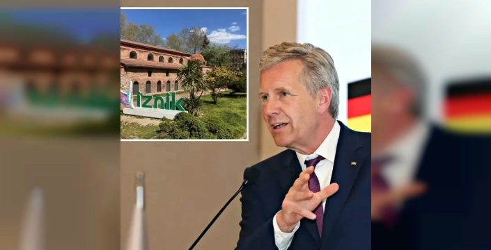 Eski Almanya Cumhurbaşkanı Wulff, İznik'teki tarihi keşifler karşısında duygulandı