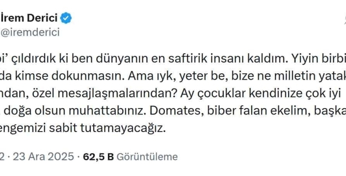 İrem Derici'den şok tepki: 'Bize ne milletin özel mesajlaşmalarından?