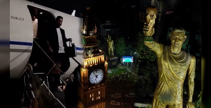 Messi ile el sıkışmak için havalimanına koşan taraftarlar, 5 bin TL'yi gözden çıkardı