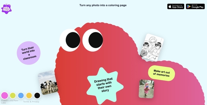 Splat uygulaması, çocuklar için fotoğrafları boyama sayfalarına dönüştürüyor