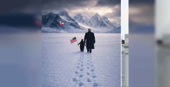 Beyaz Saray'dan Trump'lı penguenli Grönland mesajı: Nihilist akımına katıldılar