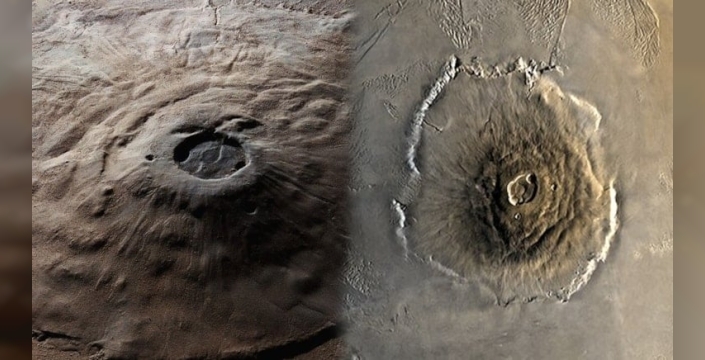 Everest'in yanında oyuncak gibi kalan Mars'ın dev yanardağı Olympus Mons