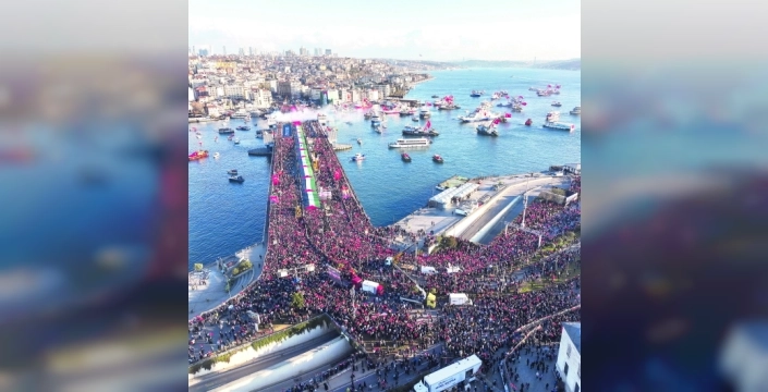 Yarım milyon vicdan Galata Köprüsü'nde buluştu: Filistin için 'Sinmeyeceğiz, susmayacağız' haykırışı