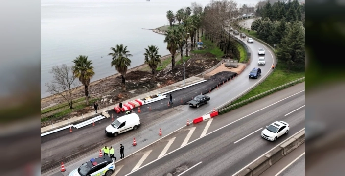 Kocaeli'de Başiskele Koridor Projesi'nde yeni yan yol açıldı, trafik rahatlıyor
