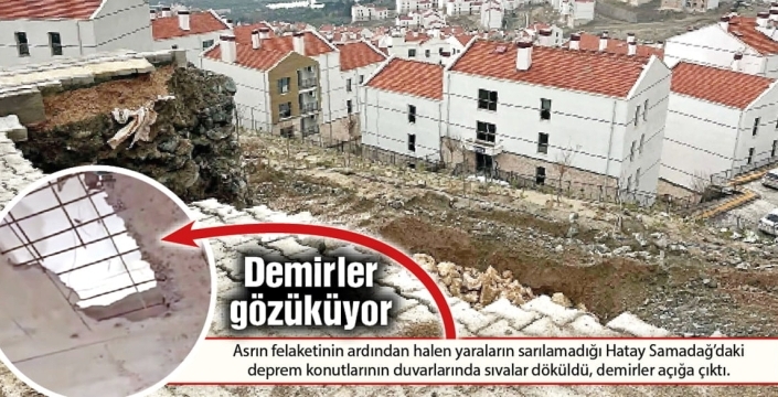 TOKİ'nin Hatay'daki deprem konutları daha teslim edilmeden çökmeye başladı, vatandaşlar 'toplu mezar' diyor