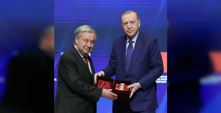 Erdoğan'dan BM Genel Sekreteri Guterres'e büyük onur: Atatürk Uluslararası Barış Ödülü takdim edildi