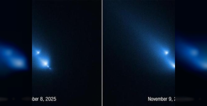 Hubble Teleskobu'ndan nadir görüntü: Dev kuyruklu yıldız parçalandı